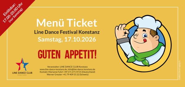 Menü Ticket Abendessen Samstag Line Dance Festival 2026